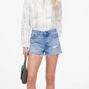 Madewell Brynn High-Rise Denim Shorts Women's Size 31 Blue Casual